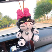 New Cute Lucy Cat Car Pendant Rearview Mirror Pendant Bag Pendant Panda Home Ornaments Kawaii Car Accessories Interior Decorati