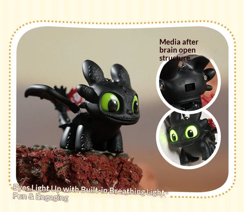 Potdemiel  Cartoon Dragon Glow Pendant Toothless Plush Glowing Keychain Pendant Cartoon Ornament Backpack Charm Gift For Fans