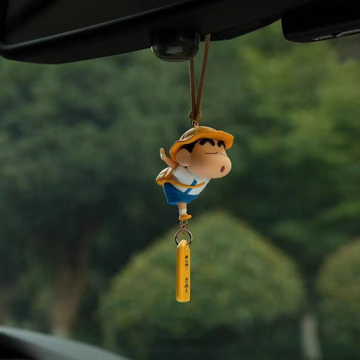 Cartoon Cute Crayon Shin Chan Car Pendant Rear View Mirror Creative Safe Car Interior Decoration Anime Figure Toys Fans Gifts
