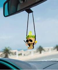 Car Rearview Mirror Decoration Pendant Miniature Model Groot Ornament Cartoon Swing Tree Man Figurine Home Decor Kids Gifts