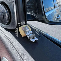 Kawaii Tom Jerry Ornament Cartoon Figure Mini Ornament Car Dashboard Interior Decor Desktop Office Display Accessory Gifts