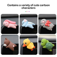 6/1pcs Cute Animal Ornament Car Center Console Display Screen Ornament Car Rearview Mirror Bike Little Turtle Cute Pendant Doll