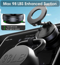 Folding Strong Magnet Magnetic Phone Holder 360° Rotation Desk Car Vacuum Suction Windshield Dashboard Mobile Holder