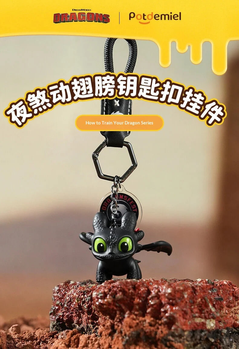 Potdemiel  Cartoon Dragon Glow Pendant Toothless Plush Glowing Keychain Pendant Cartoon Ornament Backpack Charm Gift For Fans