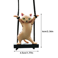 Car Pendant Creative Cute Swing Branch Cat Rearview Mirror Pendant Car Interior Hanging Decoration Auto Interior Accessories