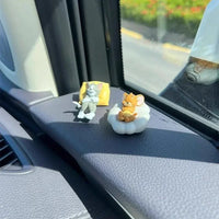 Kawaii Tom Jerry Ornament Cartoon Figure Mini Ornament Car Dashboard Interior Decor Desktop Office Display Accessory Gifts
