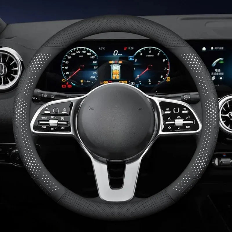 O/D Type Nappa Leather Car Steering Wheel Cover Universal Steering Wheel Cover Steering Wheel Accessories Anti Slip Handle Cover