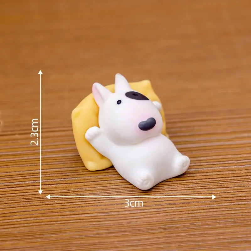 Bull Terrier Car Accessories Interior- Adorable Dashboard Figurine with Relaxed Pose, Auto Ornament for Windshield Tesla Model 3
