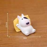 Bull Terrier Car Accessories Interior- Adorable Dashboard Figurine with Relaxed Pose, Auto Ornament for Windshield Tesla Model 3