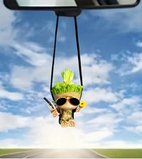 Car Rearview Mirror Decoration Pendant Miniature Model Groot Ornament Cartoon Swing Tree Man Figurine Home Decor Kids Gifts