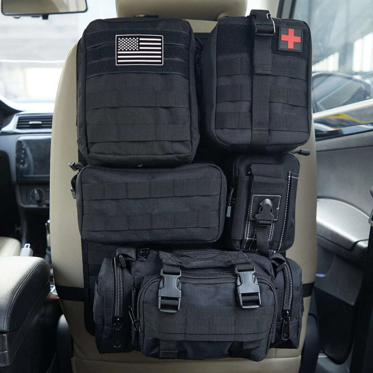 Car Backseat Hanging Bag, Tactical Accessory Organizer, Self-Driving Hunting Outdoor Storage Bag Classified Storage Bag