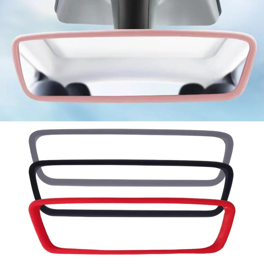 Anti Slip Rearview Mirror Protector Trim Silicone Frame Protection Strip for Tesla Model 3 Y Car Interior Decor Accessories
