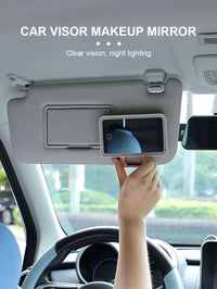 Espejo LED Recargable para Visera de Auto – Luz de Maquillaje