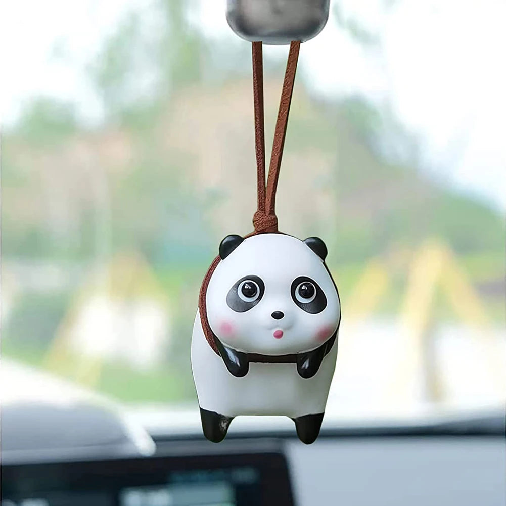 Car Interior Decoration Creative Anime Panda Pendant Ornament Swinging Doll Auto Rearview Mirror Pendant Car Accessories Gift