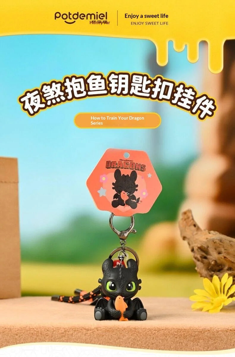 Potdemiel  Cartoon Dragon Glow Pendant Toothless Plush Glowing Keychain Pendant Cartoon Ornament Backpack Charm Gift For Fans