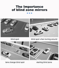 SEAMETAL 2pcs Car Rearview Mirrors 360 Degree Adjustable Blind Spot Mirror HD Frameless Wide-angle Rearview Auxiliary Mirrors