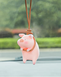 Cute Lucky Pig Car Accessorie Swing Tigger Car Pendant Panda Auto Rearview Mirror Pendants Birthday Gift Decoraction Ornament