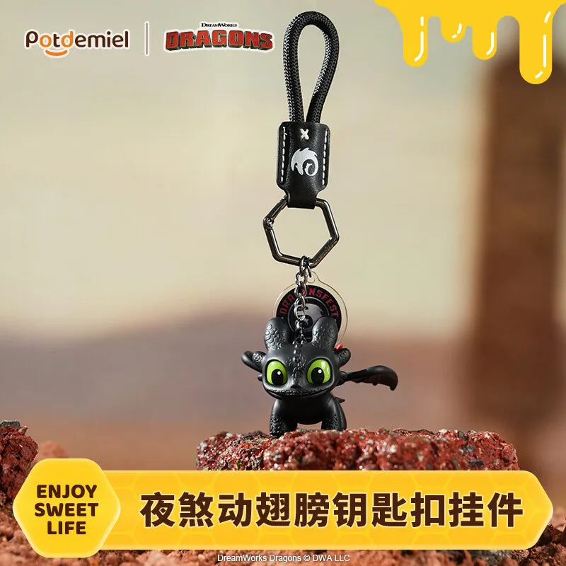 Potdemiel  Cartoon Dragon Glow Pendant Toothless Plush Glowing Keychain Pendant Cartoon Ornament Backpack Charm Gift For Fans