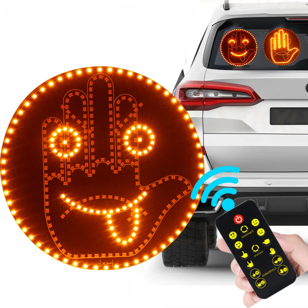 Luz LED de Gestos para Auto – Señal Divertida para Parabrisas Trasero