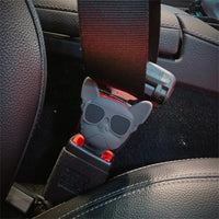2PCS Head Dog Seat Belt Clip Bulldog Warning Sound Fixing Clip Safety Belt Buckle Clip for Tesla