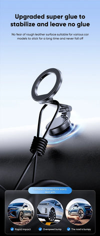 Strong Magnetic Cell Phone Holder Car 360° Swivel Adjustable Back Sticker Holder Magsafe for IPhone 15 Samsung Xiaomi Universal