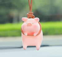 Cute Lucky Pig Car Accessorie Swing Tigger Car Pendant Panda Auto Rearview Mirror Pendants Birthday Gift Decoraction Ornament