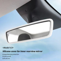 Anti Slip Rearview Mirror Protector Trim Silicone Frame Protection Strip for Tesla Model 3 Y Car Interior Decor Accessories