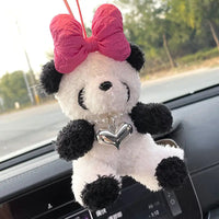 New Cute Lucy Cat Car Pendant Rearview Mirror Pendant Bag Pendant Panda Home Ornaments Kawaii Car Accessories Interior Decorati