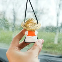 Swinging Duck Car Charm - Cute Anime Rearview Mirror Ornament for Girls, Auto Interior Hanging Decor