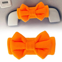 Cute Bowknot Car Roof Handle Cover Auto Interior Handrail Protector Decor Cover Universal Vehicle Accessories