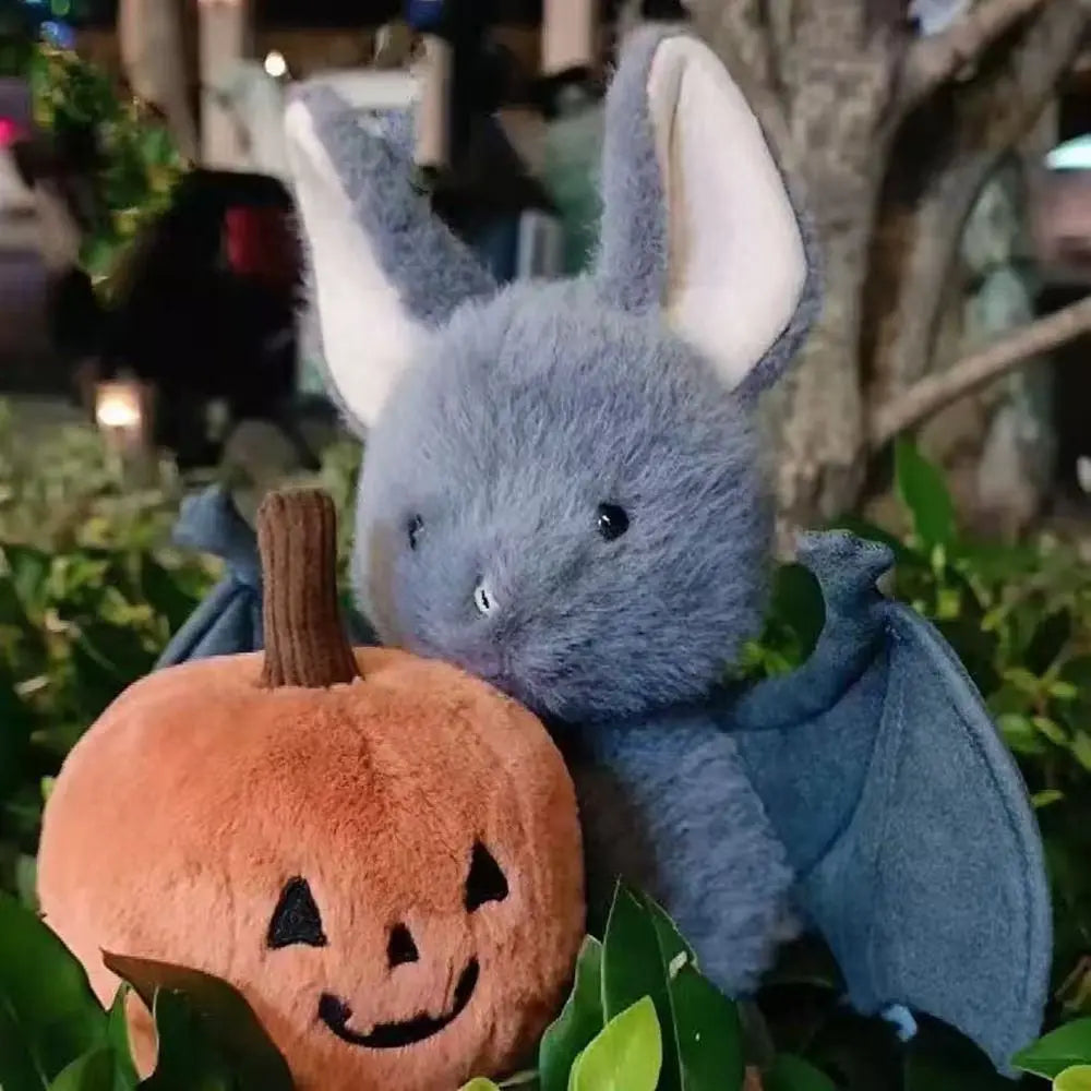 Kartoon 22cm Bat Cartoon Funny Design Bat Plushies Soft Stuffed Grey Bat Stuffed Animal Car Decoration