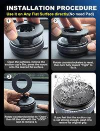 Folding Strong Magnet Magnetic Phone Holder 360° Rotation Desk Car Vacuum Suction Windshield Dashboard Mobile Holder