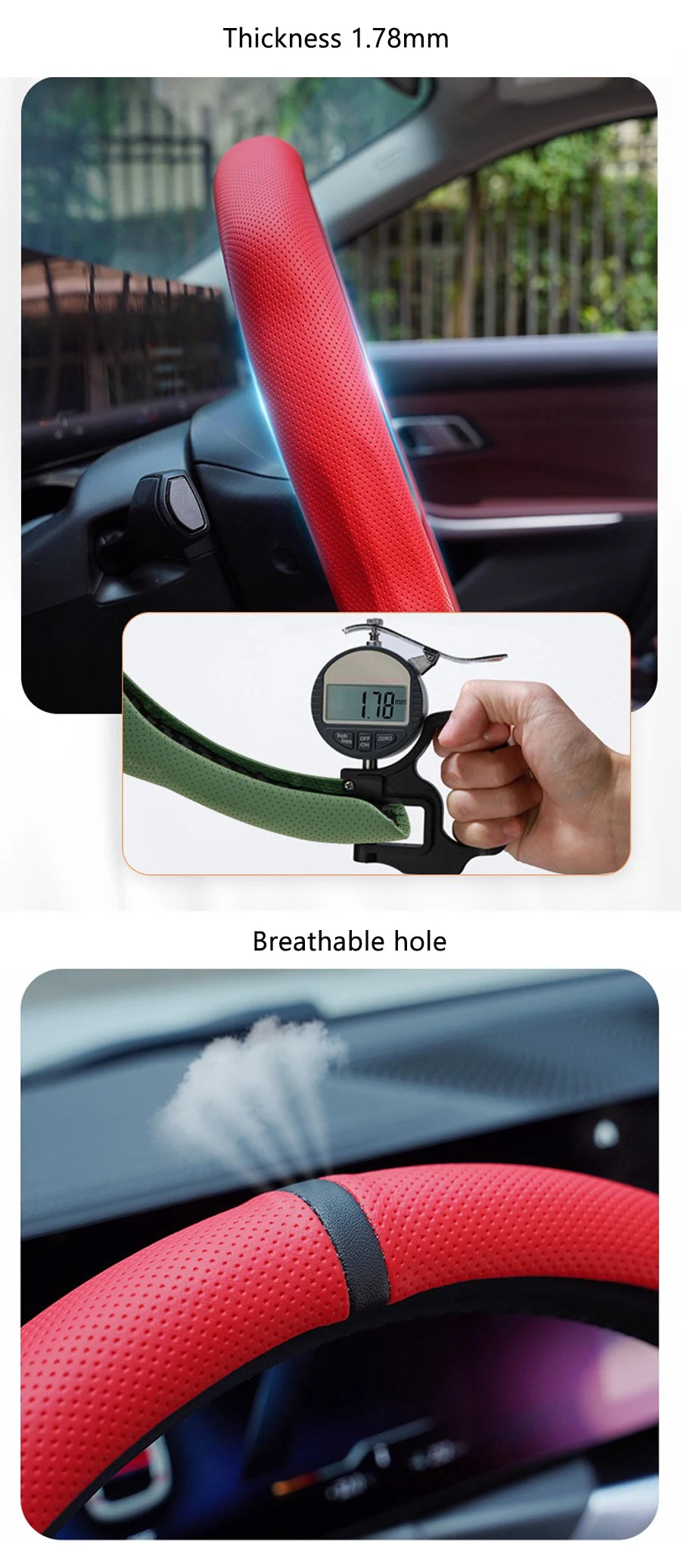 2026 NEW NAPPA Car Steering Wheel Cover Booster Cover For Ford Mustang S197 S650 Diameter 38cm Breathable Non-slip Accessories