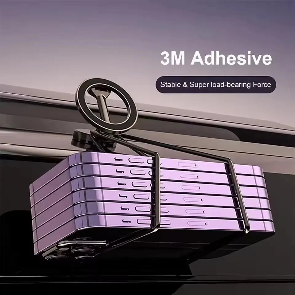 Strong Magnetic Cell Phone Holder Car 360° Swivel Adjustable Back Sticker Holder Magsafe for IPhone 15 Samsung Xiaomi Universal