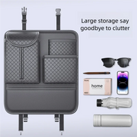 JFBONIN  Quilted Car Seat Back Organizer Storage Bag High Capacity Multi Pocket Tissue Box Holder Automotive System