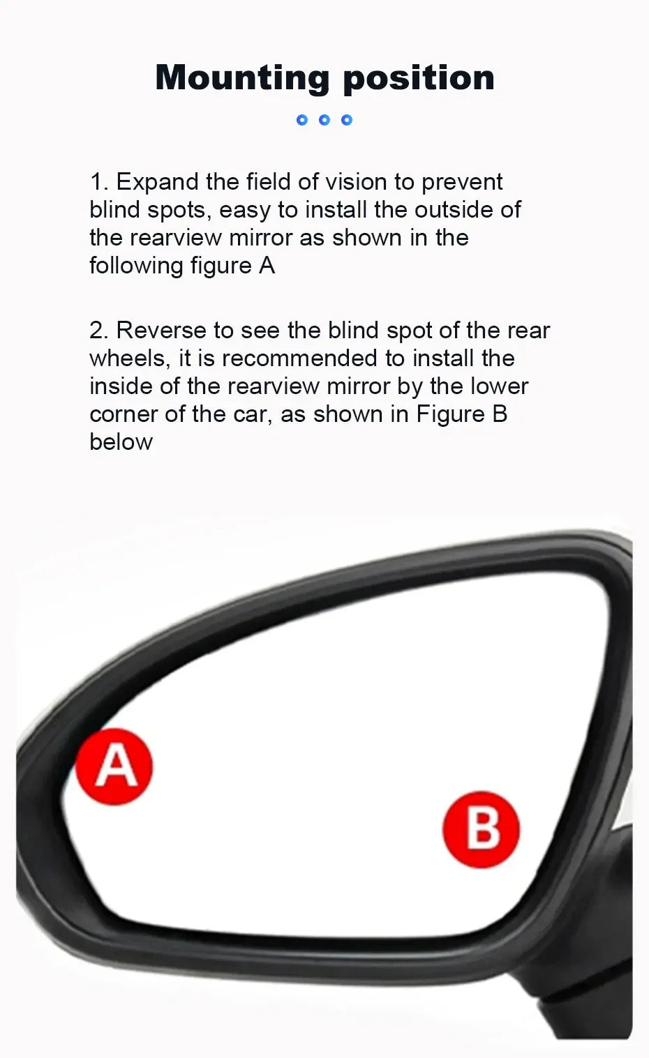 SEAMETAL 2pcs Car Rearview Mirrors 360 Degree Adjustable Blind Spot Mirror HD Frameless Wide-angle Rearview Auxiliary Mirrors