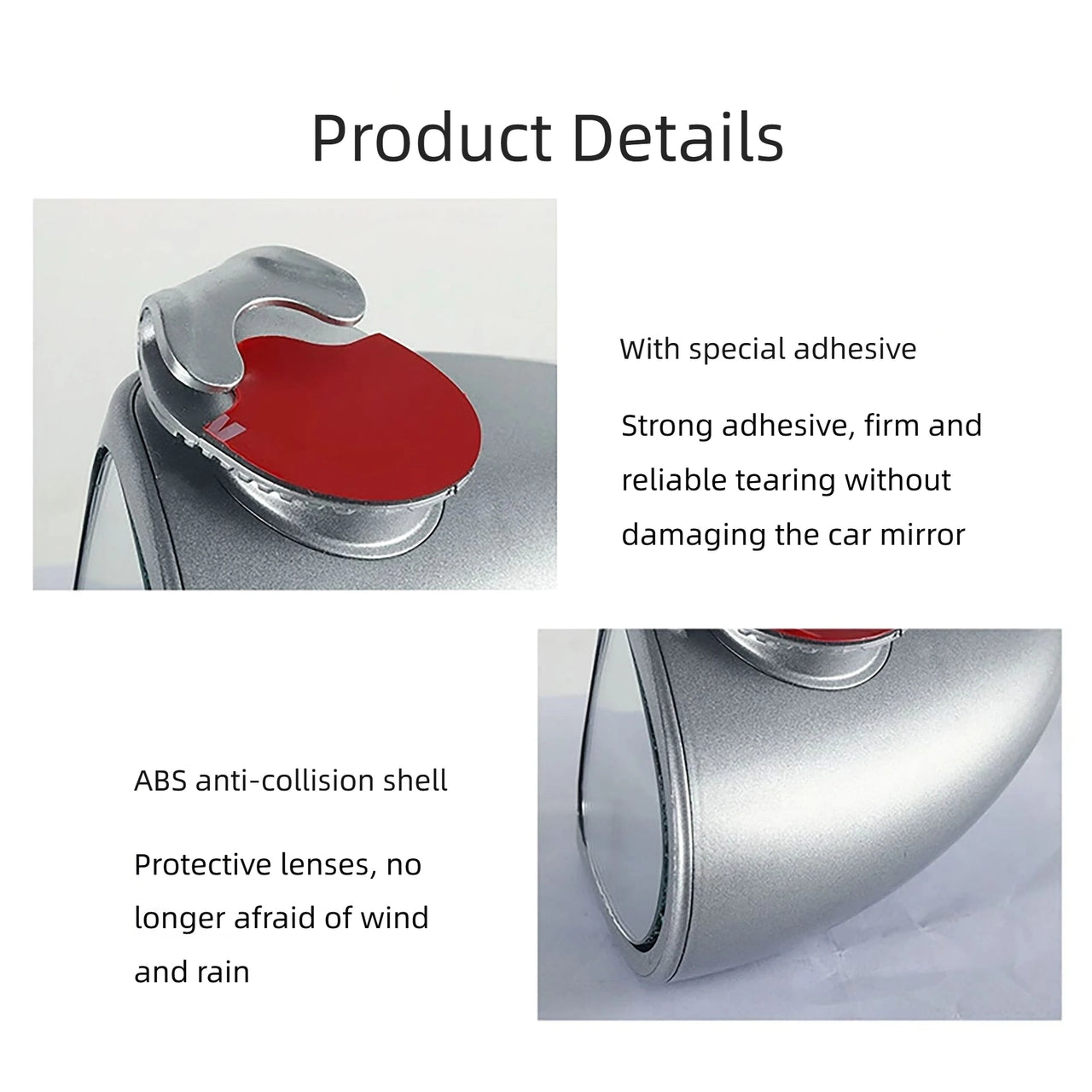 Car Rearview Mirror Blind Spot Mirror Front and Rear Wheels 360° Adjustable Wideangle Blind Spot Reflective Reversing