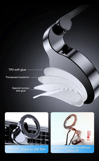 Strong Magnetic Cell Phone Holder Car 360° Swivel Adjustable Back Sticker Holder Magsafe for IPhone 15 Samsung Xiaomi Universal