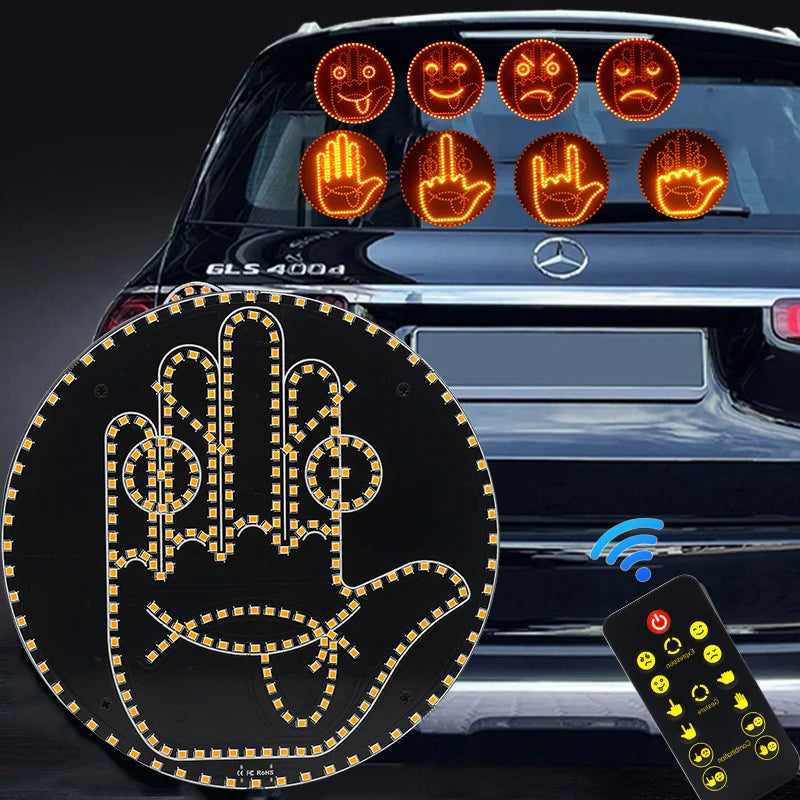 Luz LED de Gestos para Auto – Señal Divertida para Parabrisas Trasero