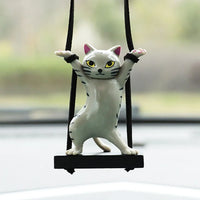 Car Pendant Creative Cute Swing Branch Cat Rearview Mirror Pendant Car Interior Hanging Decoration Auto Interior Accessories