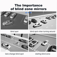 SEAMETAL 2pcs Car Rearview Mirrors 360 Degree Adjustable Blind Spot Mirror HD Frameless Wide-angle Rearview Auxiliary Mirrors