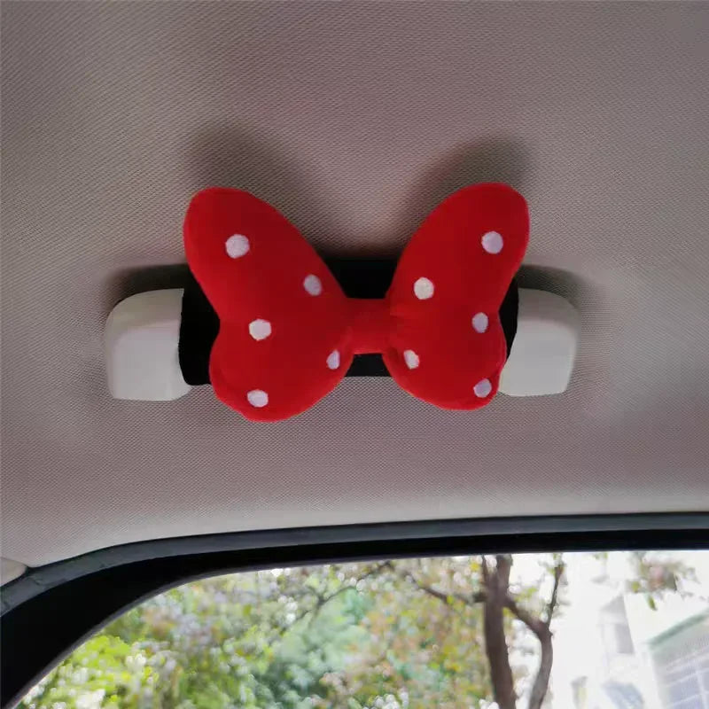 Cute Bowknot Car Headrest Neck Pillow Universal Plush Seat Belt Shoulder Pad Car Accessories Interior For Women