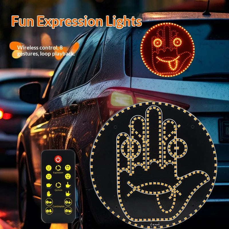 Luz LED de Gestos para Auto – Señal Divertida para Parabrisas Trasero
