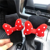 Cute Bowknot Car Headrest Neck Pillow Universal Plush Seat Belt Shoulder Pad Car Accessories Interior For Women