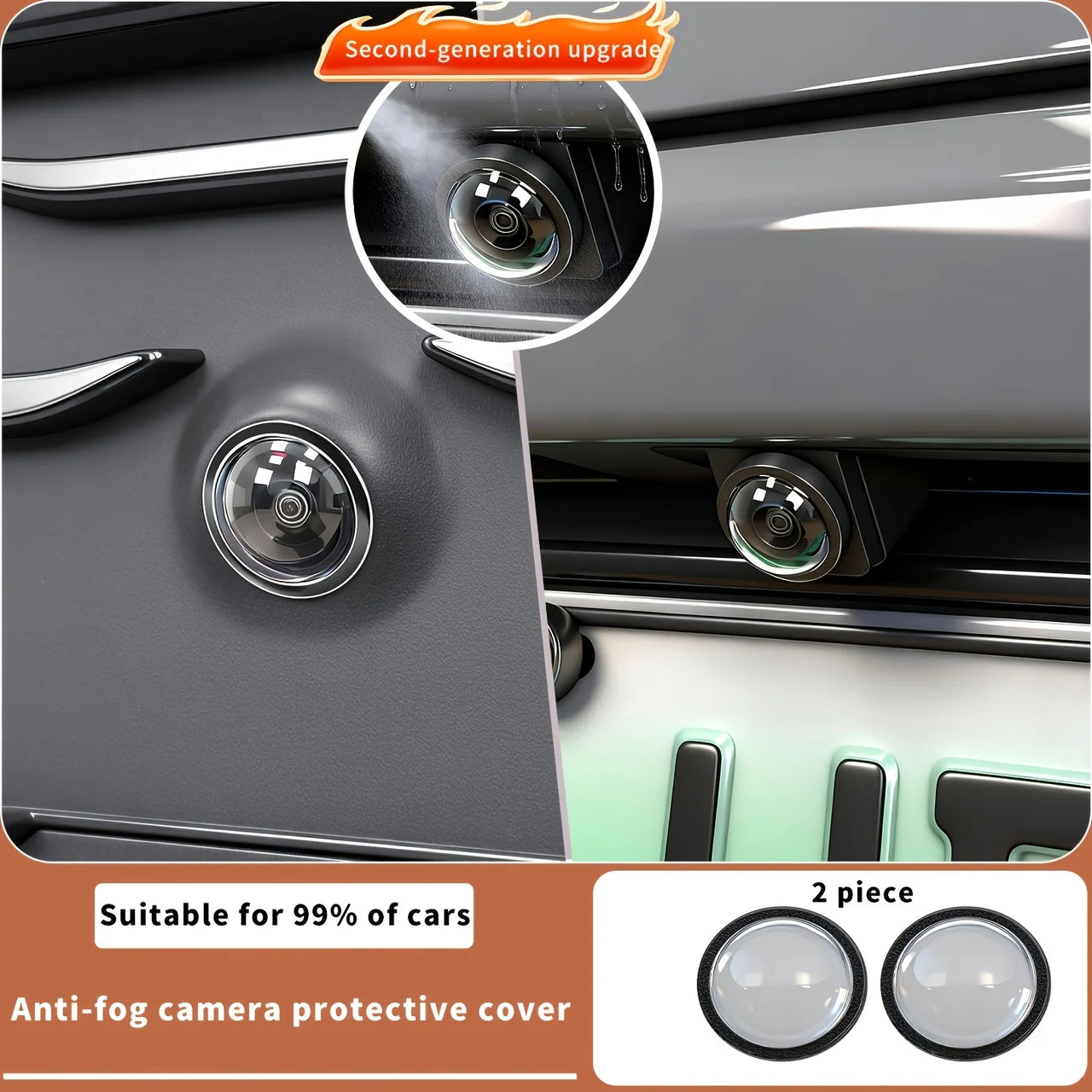 2/4pcs Car Camera Lens Protective Cover 360 Panoramic Reversing Camera Lens Guards HD Scratch Resistant Modification Accessory