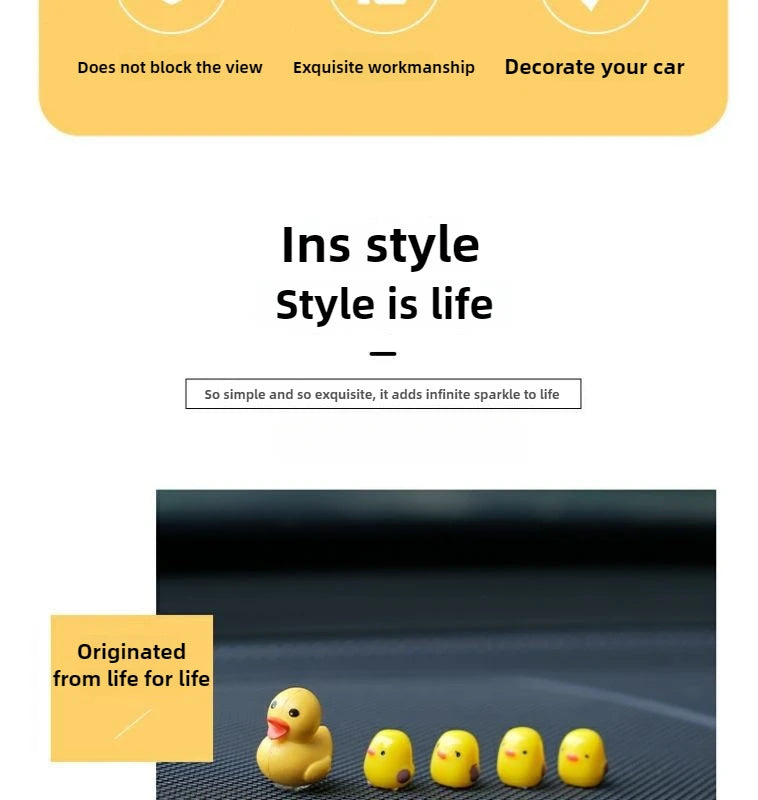 5Pcs Cute Mini Ducks Car Interior Decoration Auto Rearview Mirror Dashboard Ornaments For Woman Man Gift Car Accessories
