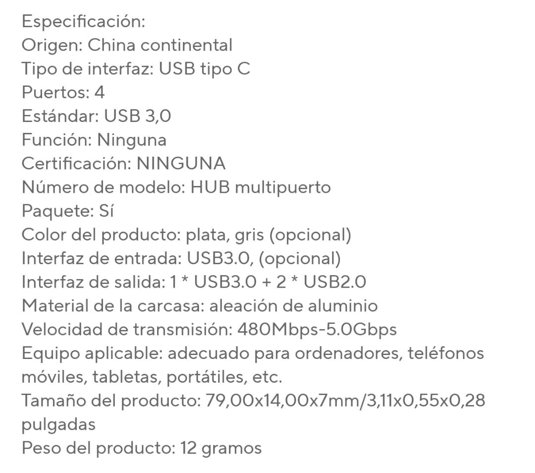 Adaptador Múltiple B Entrada Tipo C