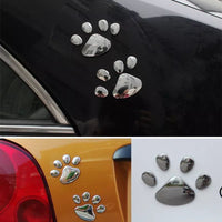 Pegatina Pet Huella Gold Silver 3D