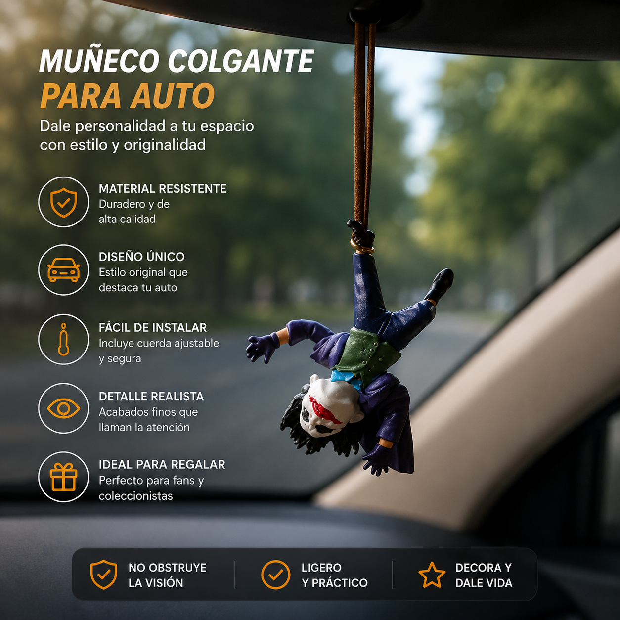 Guasón colgante de espejo retrovisor