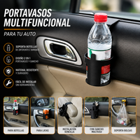 Portavasos Multifuncional para Auto – Soporte para Botellas y Café